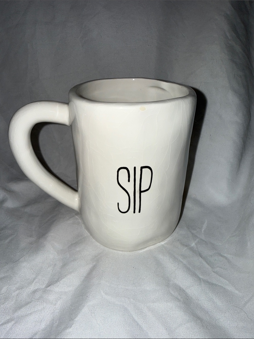 Mud Pie White Ceramic 'SIP' Mug